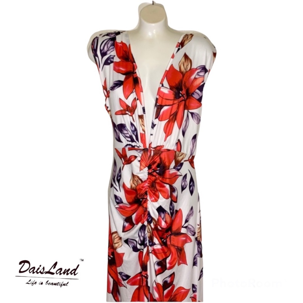 NWT Floral Low V Neck Summer Dress